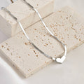 Herringbone Heart Necklace - Dainty Herringbone Necklace