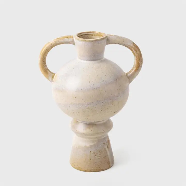 Reactive Glaze Ceramic Handled Vase