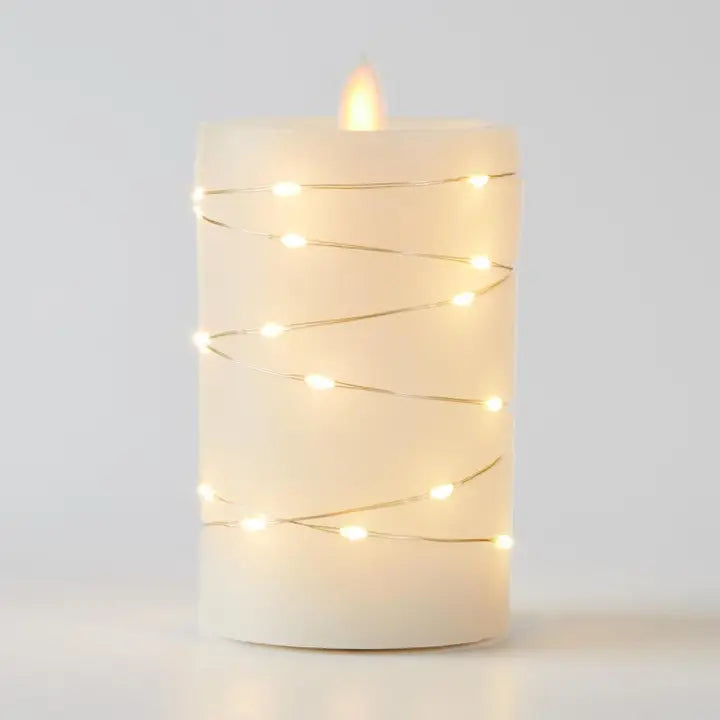 Deco Lite Led Pillar Candle with Stringlights