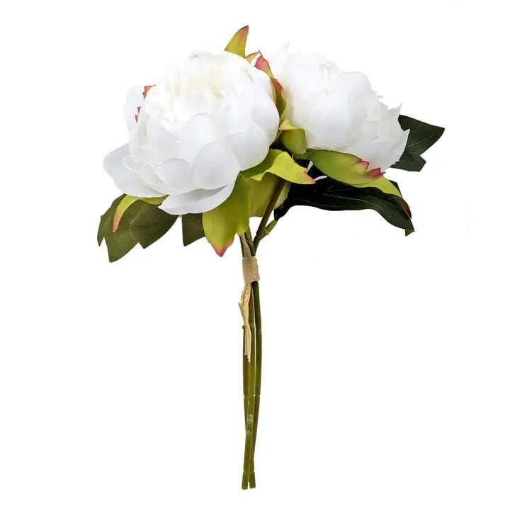 Artificial Peony Bouquet - White