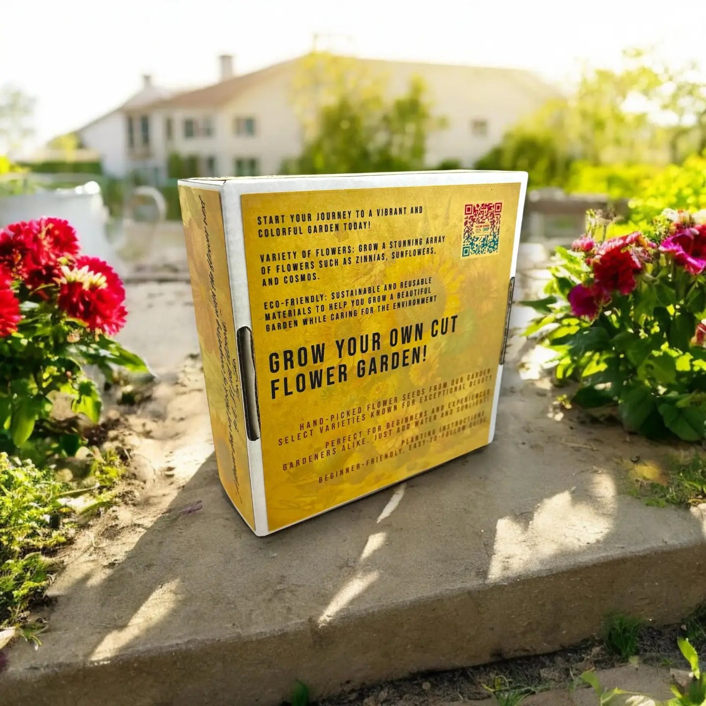 Cut Flower Garden Kit w/ Zinnia, Cosmo, and Sunflower Seeds