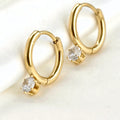 Waterproof Diamond Hoops - Diamond Charm Hoop Earrings