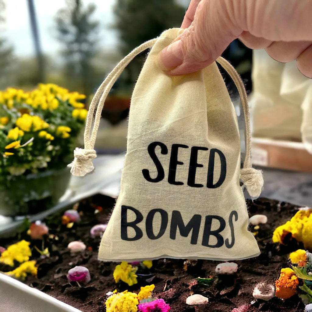 Seed Bombs - 10 Pack - Cotton Drawstring Bag