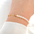 Dainty Pearl Bracelets - 18k Gold Pearl Chain Bracelets