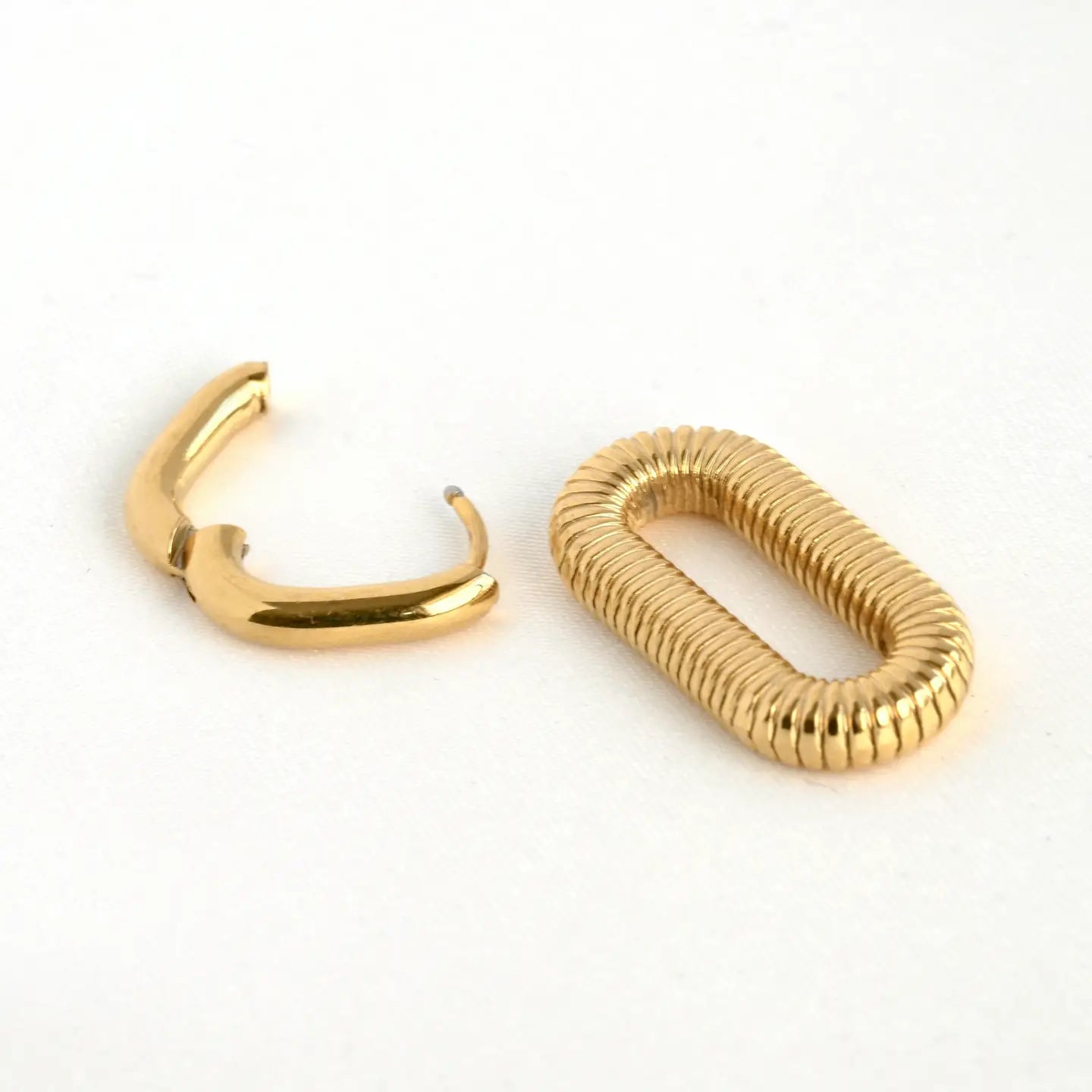Gold Double Hoops - Waterproof Double Link Hoop Earrings